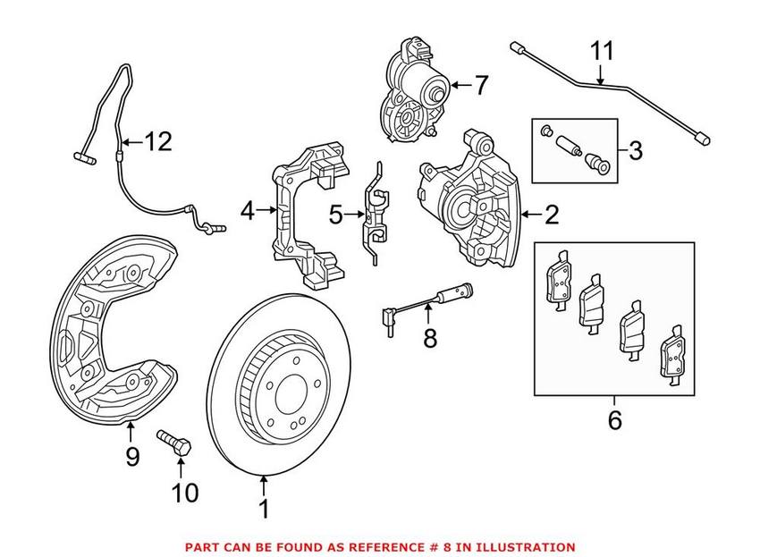 Mercedes Parking Brake Actuator - Rear Driver Left 0009061203